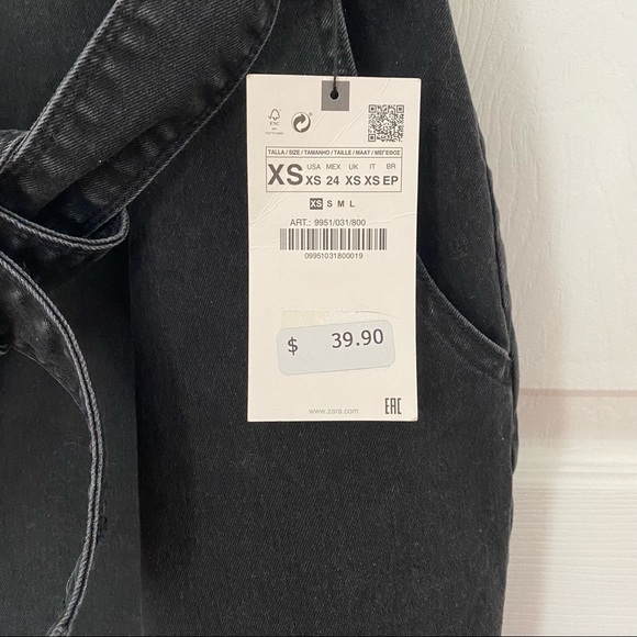 NEW with tags! Zara. Black denim dress. XS but fits like SMALL - Picture 2 of 2